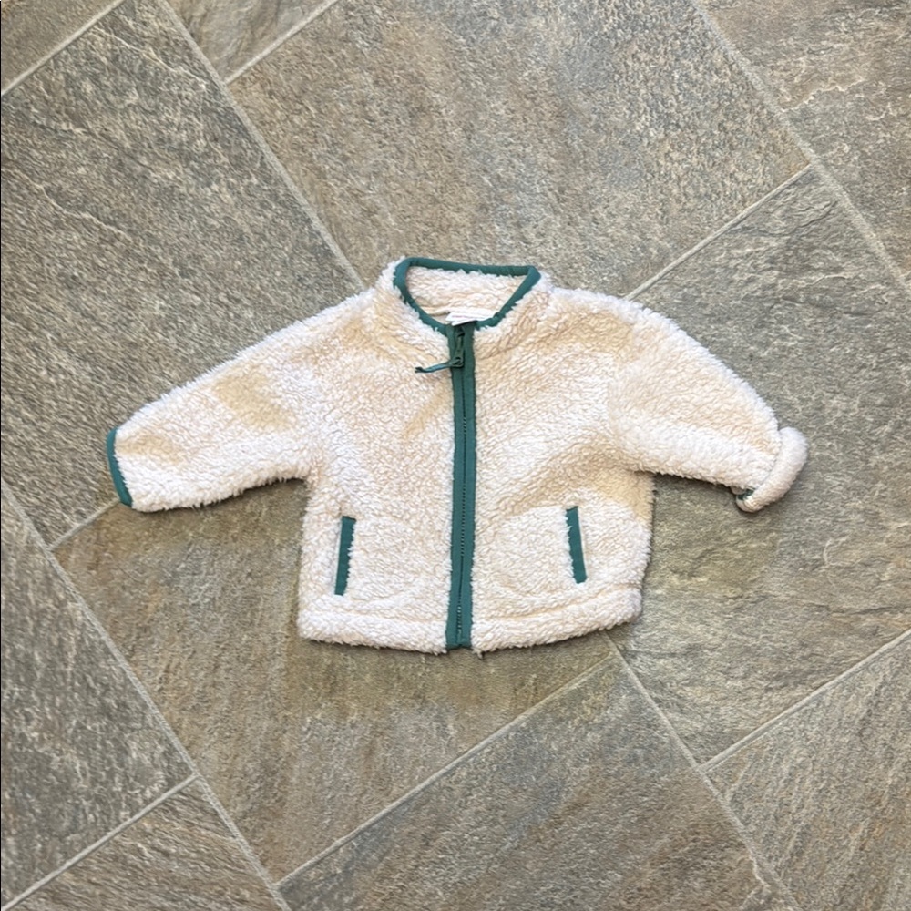 Cat & Jack Cream and Teal Kids Jacket
